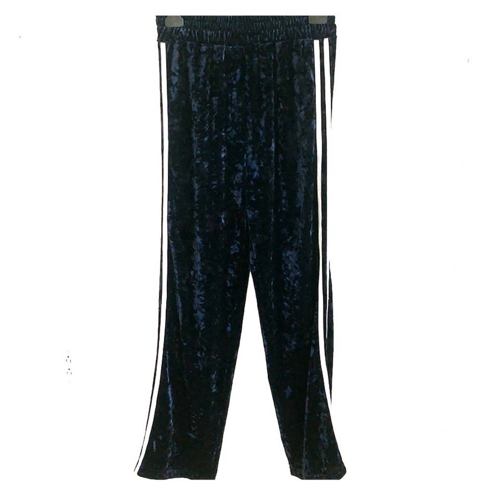 Topshop Navy Blue Velvet Pants